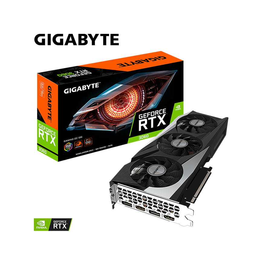 Card màn hình GIGABYTE RTX 3060 GAMING OC 12 GD V 2.0
