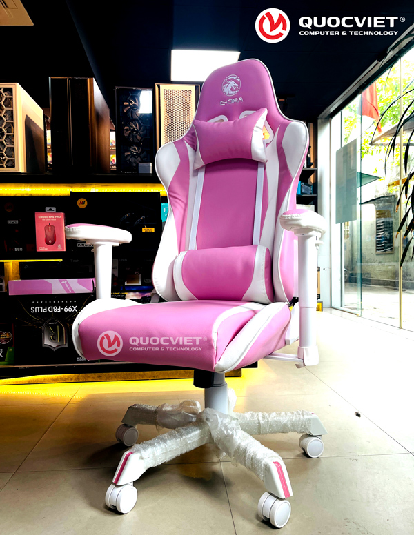 Ghế xoay EGC225 Queen màu trắng-hồng E-Dra