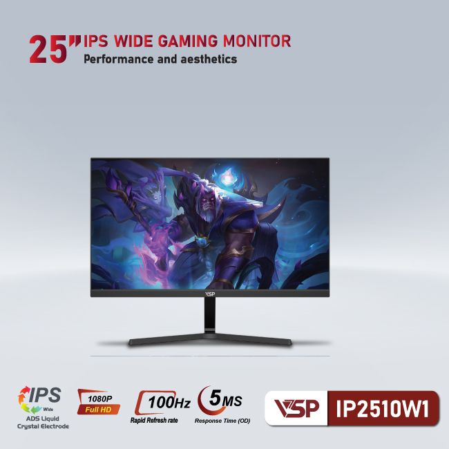 Màn Hình Monitor VSP IP2510W1 Black IPS 25 inch 100hz