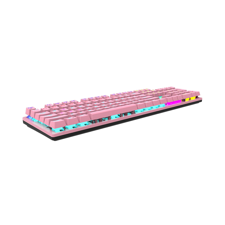 Key cơ gaming AULA S2022 Màu hồng (Blue switch, USB, LED Rainbow)
