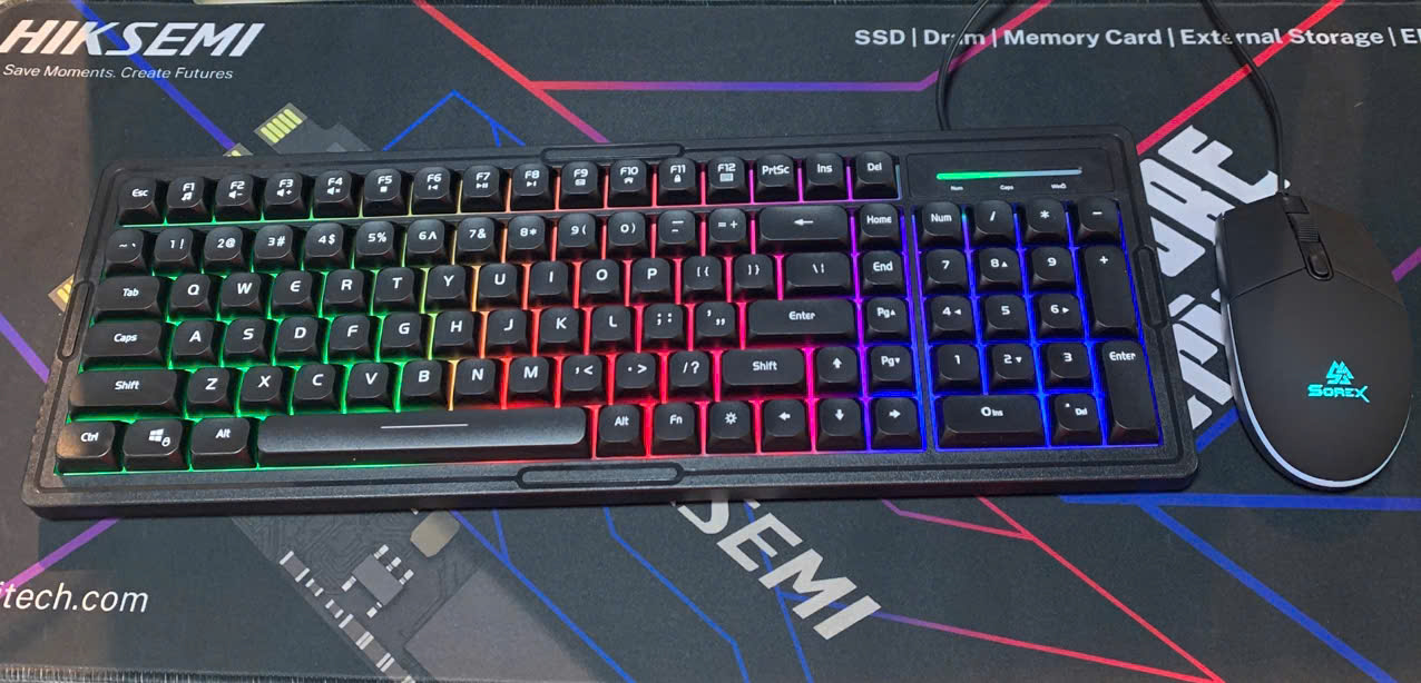 Bộ phím chuột KM2000 Black (có led)