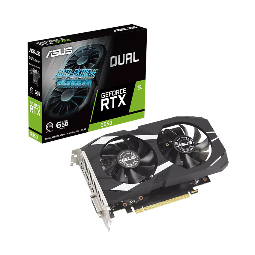 Card màn hình ASUS DUAL GeForce RTX3050 6GB (GDDR6/ 96 bit)