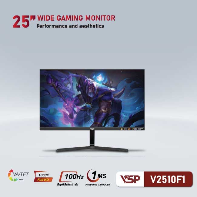 Màn hình VSP V2510F1 24.5inch VA FHD 100Hz Black