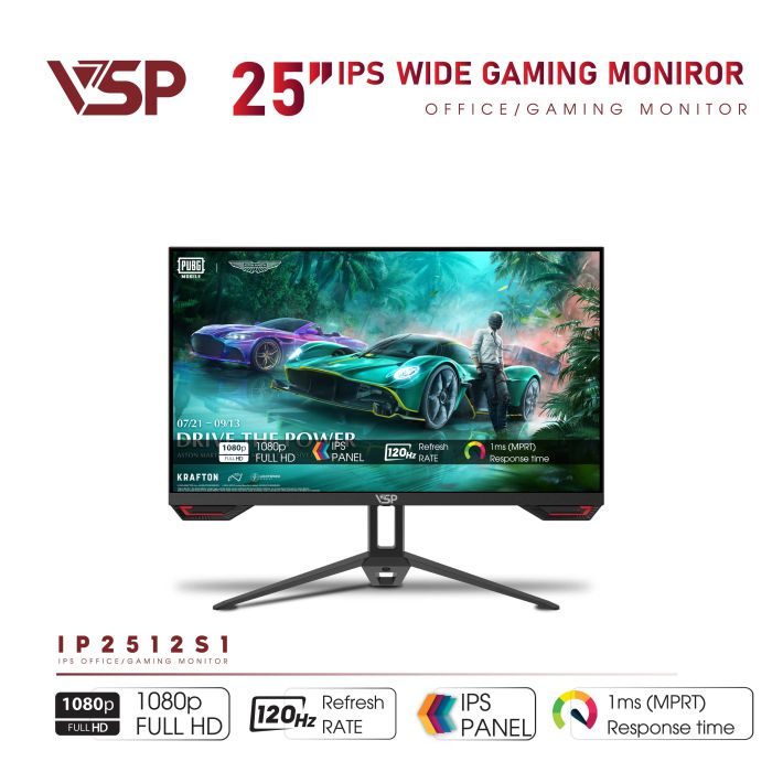 Màn hình VSP IPS IP2512S1 25 inch/ FHD/ 120Hz/ 1ms/ Black