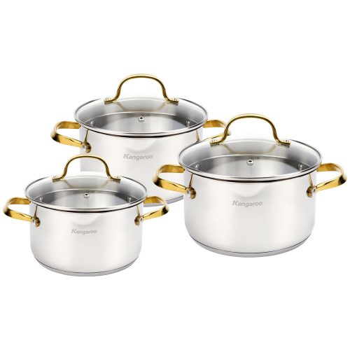 Bộ nồi Inox 5 lớp, đáy từ, Size16-20-24 KG2IP3S4