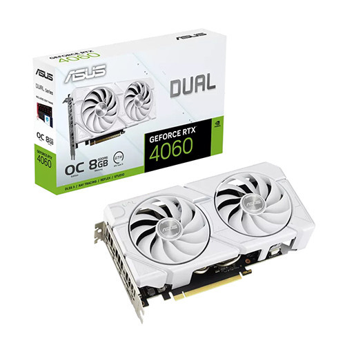 Card màn hình ASUS Dual RTX4060 EVO White OC Edition 8GB GDDR6